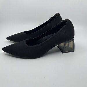 VIVAIA Aria Clear Block Heel Pointed Toe Pumps Heels